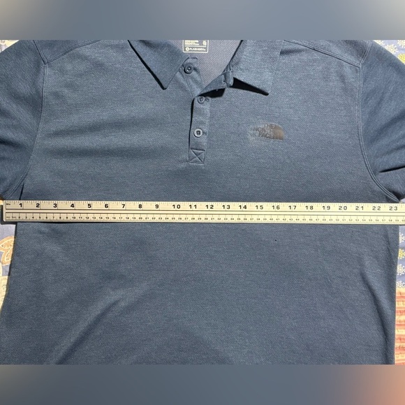 The North Face FlashDry Polo Shirt Men’s XL Blue Performance Short Sleeve - Picture 5 of 13